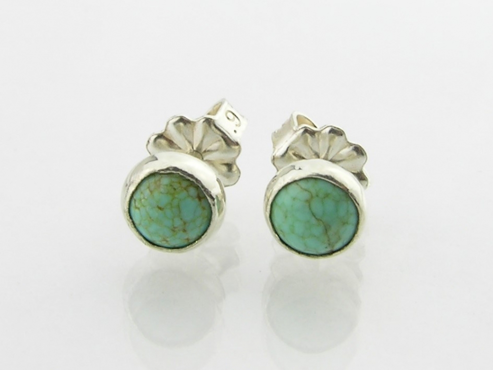 Turquoise Post Earrings light blue green turquoise stud post sterling