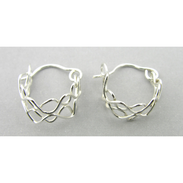 Artisan made argentium sterling mesh hoop earrings