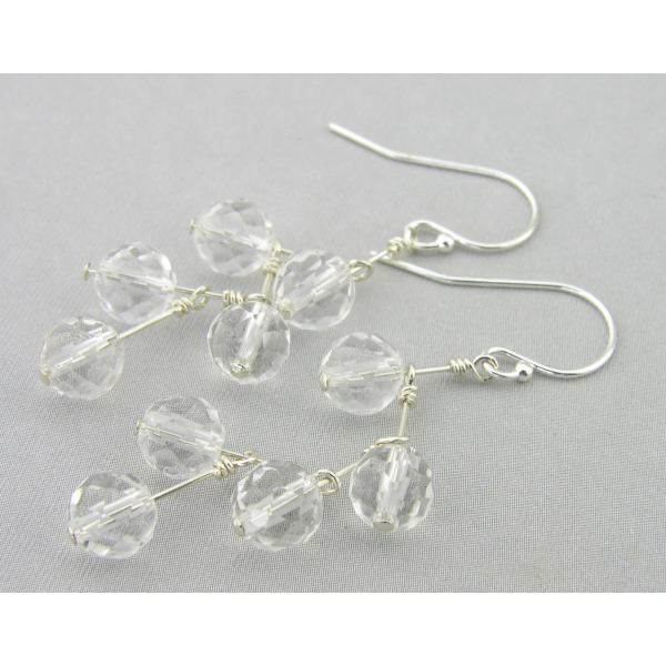 Crystal Stairs Earrings crystal quartz sparkle sterling silver kinetic