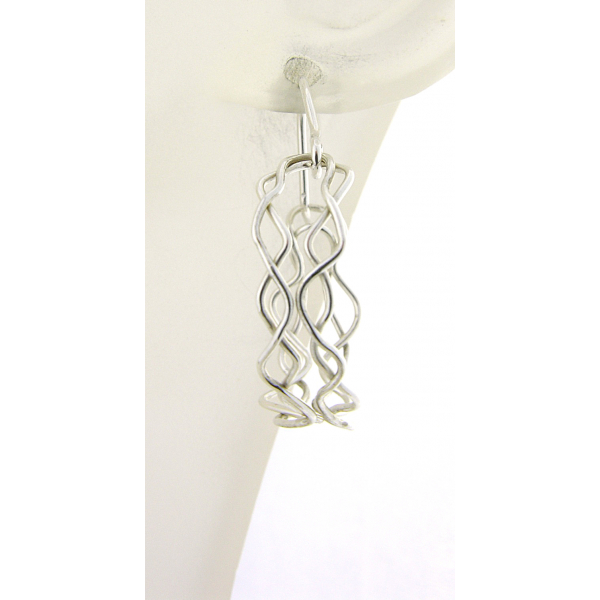 Artisan made argentium sterling mesh hoop earrings