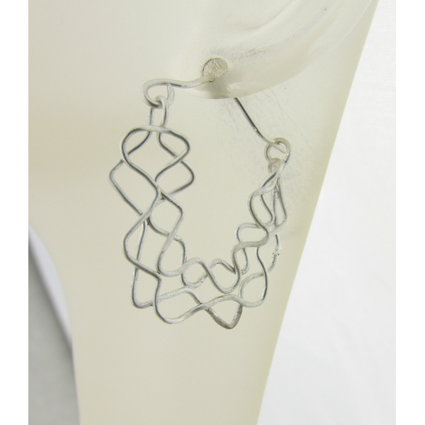 Artisan made argentium sterling mesh swag earrings