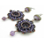Dark Velvet Flowers Earrings - purple copper bead weave flower super 7