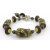 Handmade bracelet brown yellow opal gemstones Ghana glass sterling silver