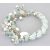 Handmade woven bracelet in white clear teal sterling silver twist crystal pearl