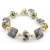 Handmade bracelet purple ivory jasper gemstone artisan lampwork sterling silver