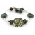 Handmade green and brown bracelet artisan lampwork Kazuri beads sterling silver