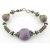 Handmade purple and silver bangle bracelet artisan lampwork and sterling silver