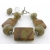 Handmade bracelet olive green brown jasper gemstones lampwork sterling silver
