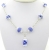 Artisan made blue and white necklace with lampwork and sterling silver