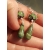 Handmade earrings with sage green lavendar lampwork glass green opal sterling