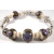 Handmade bracelet purple ivory brown gemstone artisan lampwork sterling silver