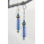 Handmade teal blue silver earrings with artisan furnace glass, apatite, sterling