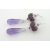 Artisan made sterling earrings with amethyst and purple white lampwork