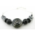 Handmade bracelet black metallic lampwork onyx hematite gemstone sterling