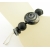Handmade bracelet black metallic lampwork onyx hematite gemstone sterling