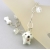 Handmade dog charm bracelet white sterling silver vintage crystal flower heart
