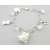 Handmade dog charm bracelet white sterling silver vintage crystal flower heart