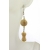 Handmade beige and white earrings with mother of pearl, glass bone, sterling