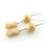 Handmade beige and white earrings with mother of pearl, glass bone, sterling