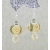 Hand made yellow green earrings flower lampwork glass sapphire citrine, sterling