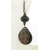 Artisan made organic crackle enamel on copper lava black spinel garnet earrings