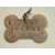 Artisan made brass, hand stamped, dog bone shape tag