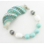 Turquoise Twist Bracelet - turquoise, white, silver seed bead woven focal, agate