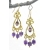 Purple Gold Earrings gold filled amethyst gemstone cubes vermeil chandelier