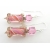 Handmade pink, white, peach earrings with artisan furnace glass, sterling