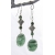 handmade artisan green earrings with emeralds and sterling silver