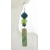 Handmade lime green teal earrings with chrysocolla, apatite, lampwork, sterling