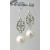 Artisan made sterling filigree earrings with white pearls