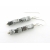 Handmade silver column earrings with silver plated pyrite gemstones sterling