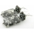 Handmade grey and white earrings with Alaska granite, black dot artisan lampwork