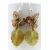 Artisan made topaz lampwork leaf earrings keishi pearl hessonite garnet sterling