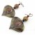 Handmade earrings with red yellow creek jasper drops enamel black onyx copper