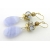 Handmade earrings with light blue lace agate beige lampwork pearls gold fill