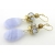 Whispers of Blue Earrings Handmade earrings with light blue lace agate beige lampwork pearls gold fill