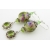 Artisan made purple green earrings with handmade lampwork glass peridot sterling