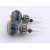 Handmade blue earrings with blue silver lampwork glass, lapis, sterling