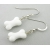 Artisan made white glass bone earrings with sterling silver