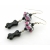 Handmade pink, black, white earrings with lampwork, glass bone, sterling