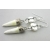 Artisan made white and black sterling earrings with biwa pearls porcelain spike