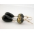 Artisan earrings with black onyx and venetian beads gold fill vermeil