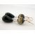 Klimt Onyx Drop Earrings - shorter Artisan earrings with black onyx and venetian beads gold fill vermeil