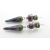 Artisan made purple and green sterling earrings with lampwork, ceramic spike