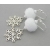 Artisan made white sterling earrings with snowball lampwork snowflake