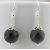 Artisan etched black onyx earrings sterling silver random lines petals