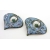 Artisan made blue, green, white enamel on copper earrings chrysocolla sterling