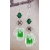 Artisan made green sterling earrings with frothy green beer mug Swarovski cryst